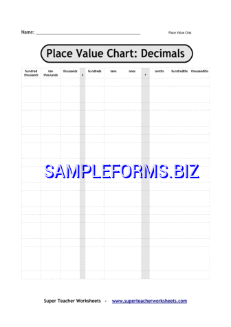 Decimal Place Value Chart 3